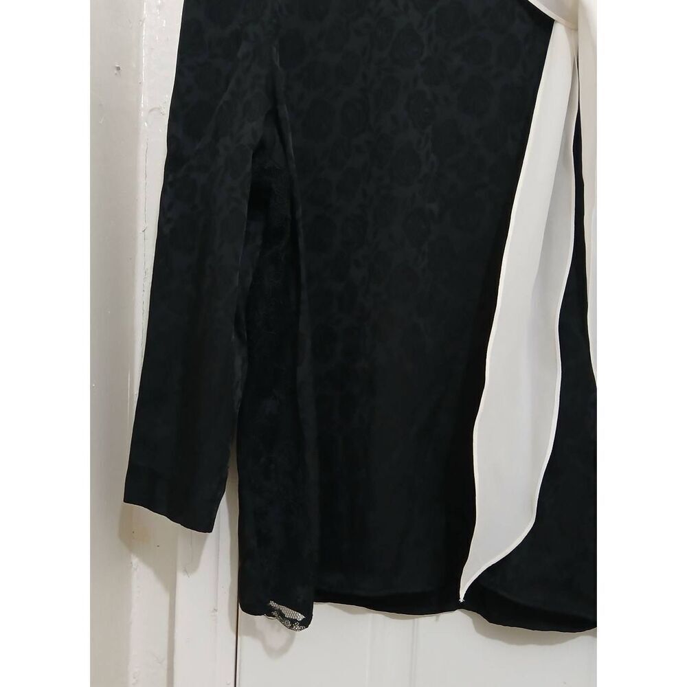 Sandro paris womens small bow tie floral black white shirt blouse - Picture 5 of 8